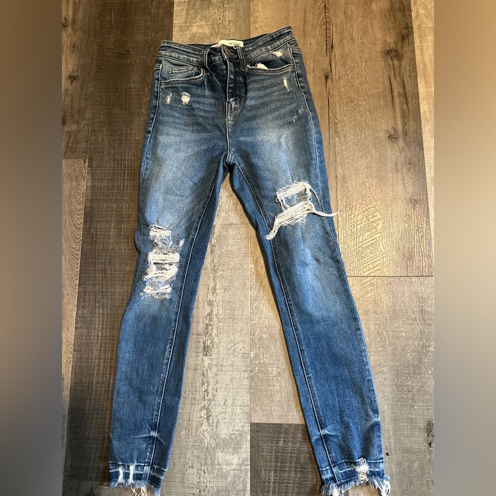 Trendy Distressed Denim Skinny Jeans